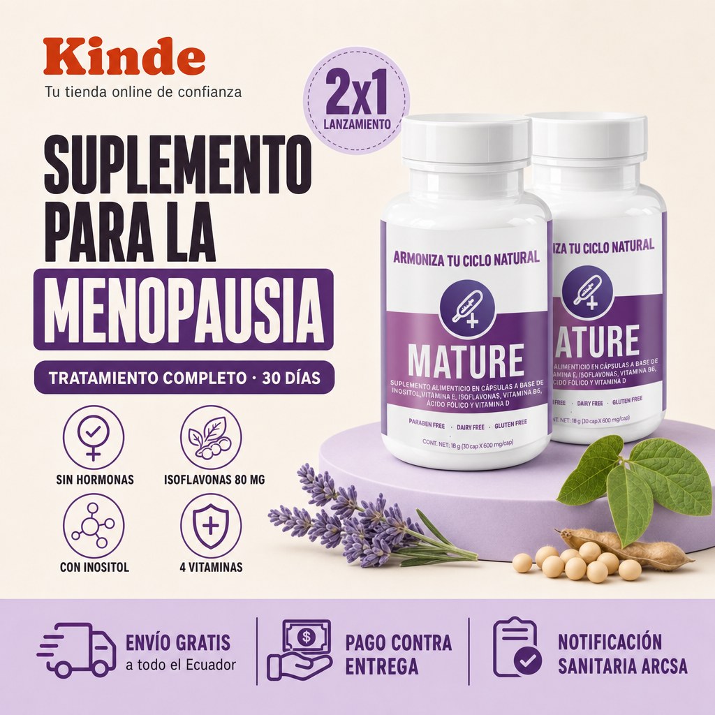 MATURE, suplemento para la menopausia: tratamiento completo de 30 días, 2 frascos, sin hormonas