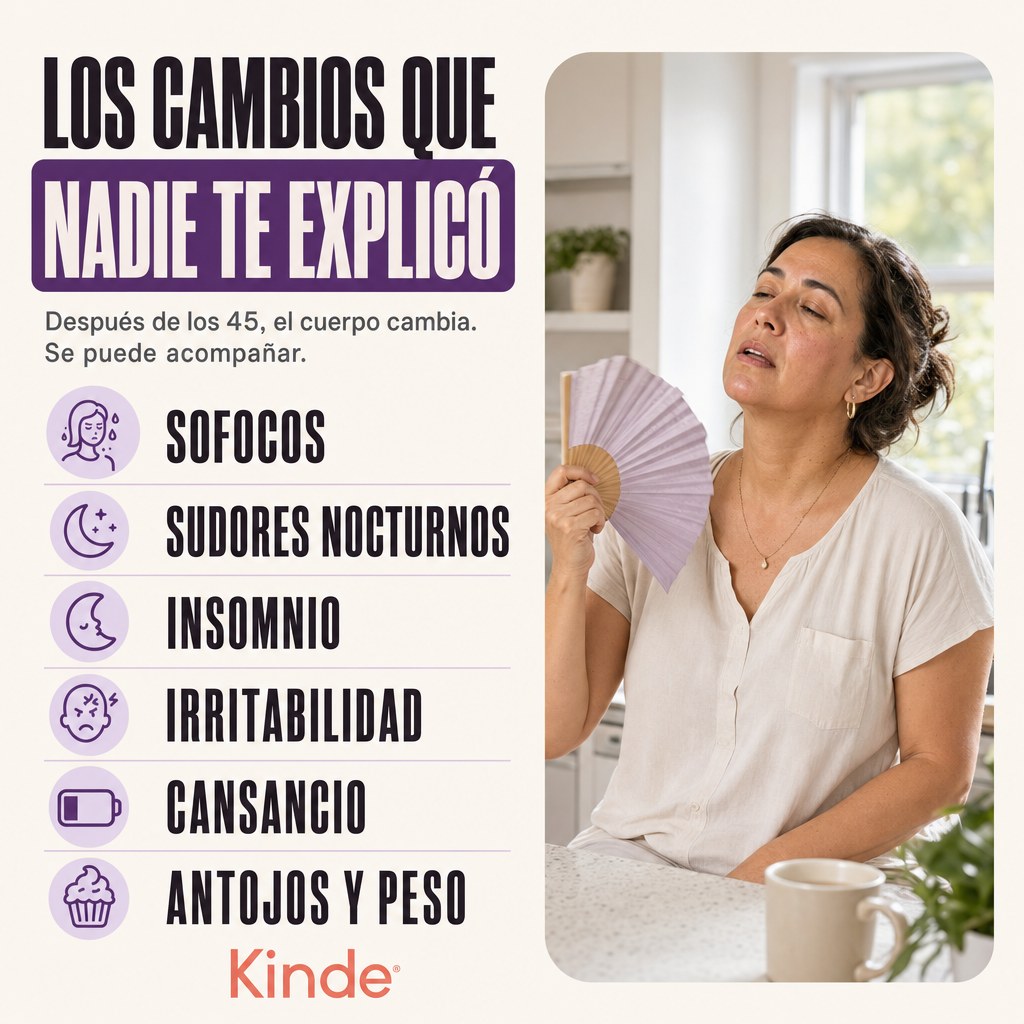 Los cambios de la menopausia: sofocos, sudores nocturnos, insomnio, irritabilidad, cansancio y antojos